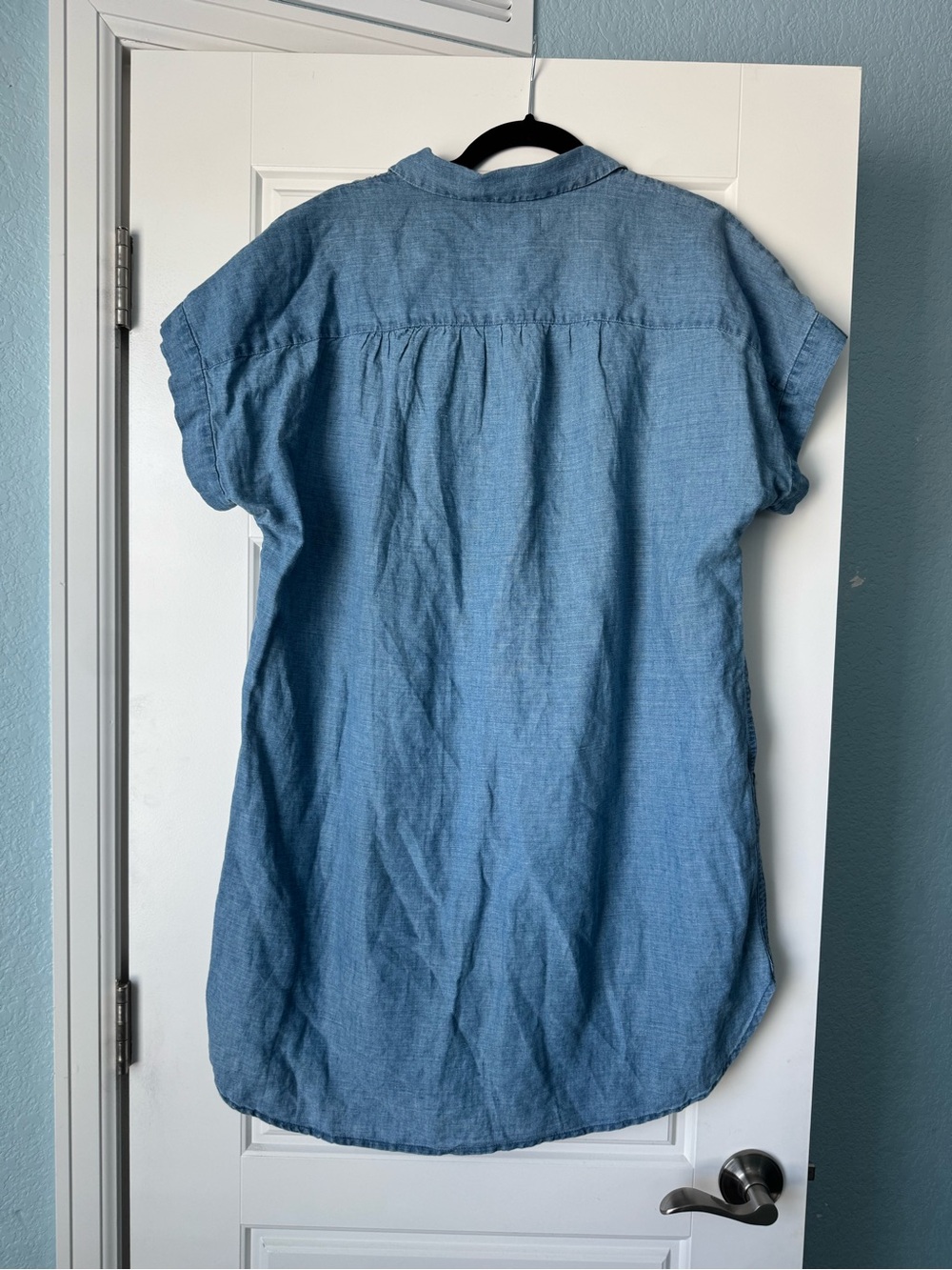 Madewell Blue Chambray Short-Sleeve Button-Front Shirt - Picture 4 of 4